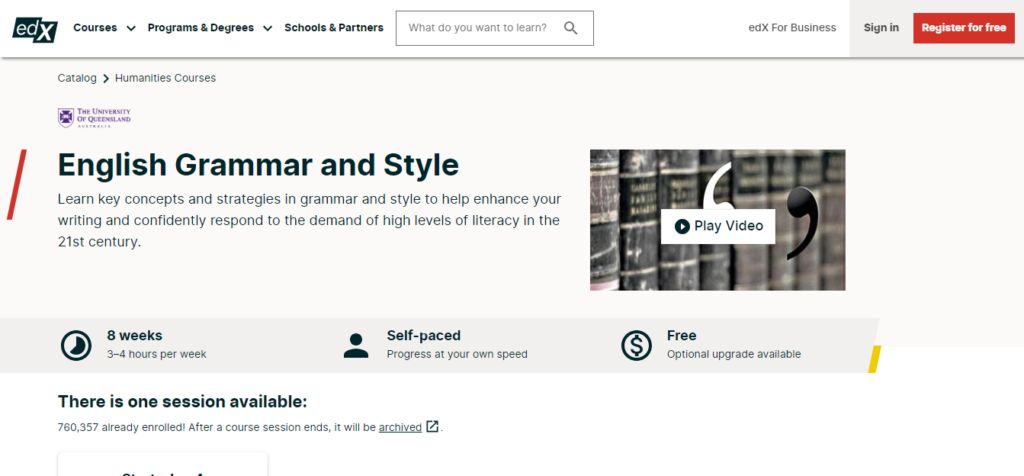 English Grammar Course By EDX